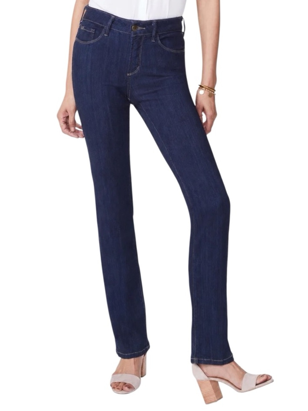 NYDJ Marilyn Straight Jeans in Dark Blue Women’s 10P